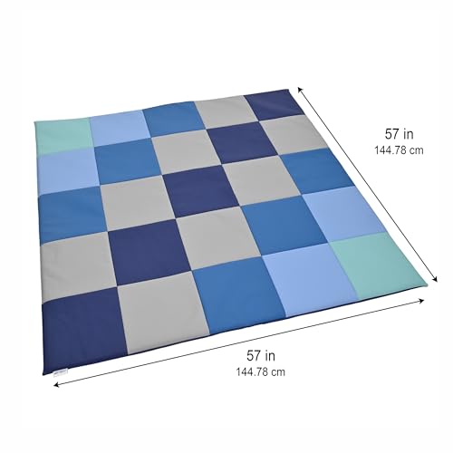 Children's Factory Patchwork Crawly Mat, Cushioned Floor Mat for Kids, Daycare Mat, Tranquility by Children's Factory - Image 2