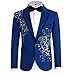 Mens Suits Slim Fit 2 Piece Floral Tuxedo Suits Blazer Pants with Bow Tie for Wedding Prom