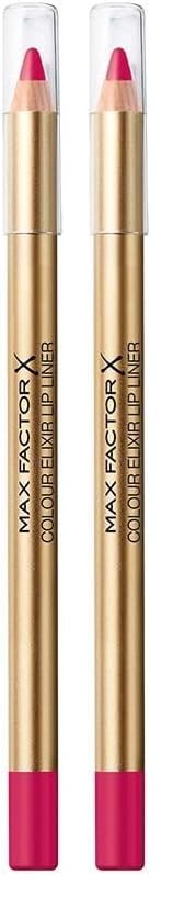 Max Factor Colour Elixir Lipliner, 45 Rosy Berry, Lipliner für ideal definierte Lippen, mit geschmeidiger Textur und mattem Finish, verlängert die Haltbarkeit des Lippenstifts, 5 g, 1 Stück (2er Pack）