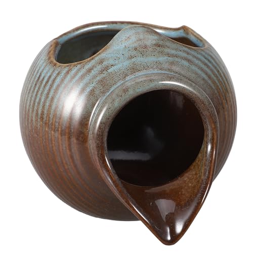 CONGARTENO Vaso Decorativo in Ceramica con Cascata Circolare per Fontana da Giardino e Interni con Meccanismo di Flusso Continuo Apertura per Piante Idroponiche Accessorio per Laghetti e