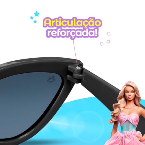 Óculos de Sol Feminino Estilo Gatinho Barbie Rosa Preto Lentes de Proteção UV Cores Clássicas Acessó