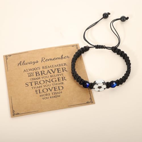 Image of Soccer Baseball Basketball Volleyball Gifts for Boys Girls,Handmade Braided Bracelet Gifts for Son Daughter Team Member