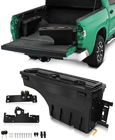 SCITOO Truck Bed Storage Tool 180° Rotating Box Swingcase Fit For Toyota Tacoma 2005-2022 Right Side Waterproof Black