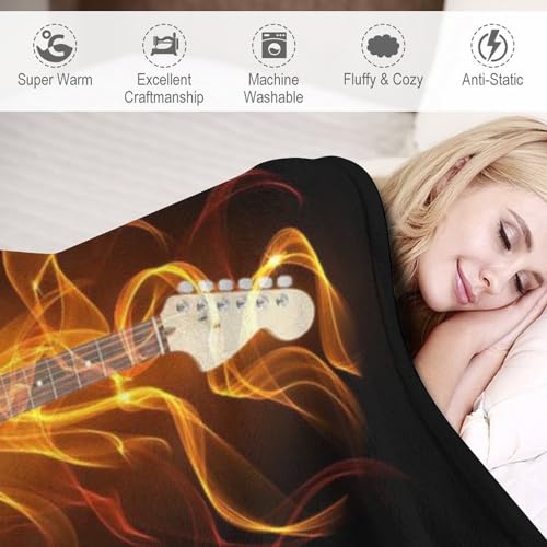 Couverture lit guitare douce couverture canapé flannel légère - 4
