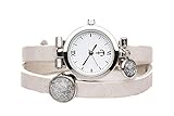 EINZIGARTIGE ARMBANDUHR: Ein coole und trendige Lederarmbanduhr mit Schiebeperle eignet sich perfekt als Schmuck für die Liebste oder auch zur Verwendung als klassisches Modeaccessoire