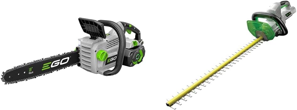 Review EGO Power+ CS1804 18-Inch 56-Volt Cordless Chain Saw 5.0Ah Battery and Charger Included & HT2400 24-Inch 56-Volt Lithium-ion Cordless Hedge Trimmer – Battery and Charger Not Included