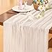 Socomi Ivory White Cheesecloth Table Runner Easter Spring Boho Rustic Gauze 120 inch 10FT Cheese Cloth Runner for Wedding Party Baby Shower Birthday Home Decor Holiday Decorations