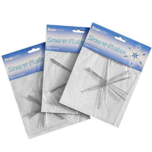 Beadaholique WS3 VKIT- Three Sizes 21-Piece Metal Wire Snowflake Form with Fun Beading Project, Silver