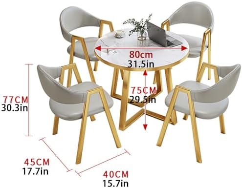 Modern Office Fur Conference Table Set with 4 Chairs, Elegant Reception & Coffee Tables for Dining Room, Meeting Room, Kitchen - Ideal for Professional Events