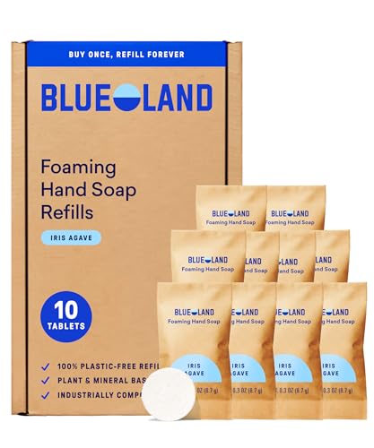 Image of BLUELAND Foaming Hand Soap Refill Tablets, 10-Pack, Iris Agave Scent