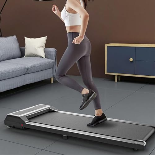 Image of 2 in 1 Folding Treadmill, Foldable Walking Jogging Machine with Wheels,2.25HP Installation-Free Electric Treadmill, with Remote Control and LED Display