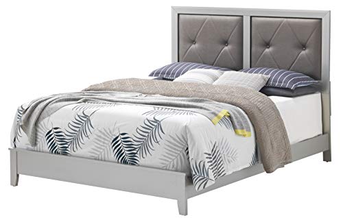 YLIEHS Transitional Queen Bed for Elegant Sleep Sanctuary, Stylish Design for Various Decor Themes, Easy Assembly, Elegant Silver Champagne Finish