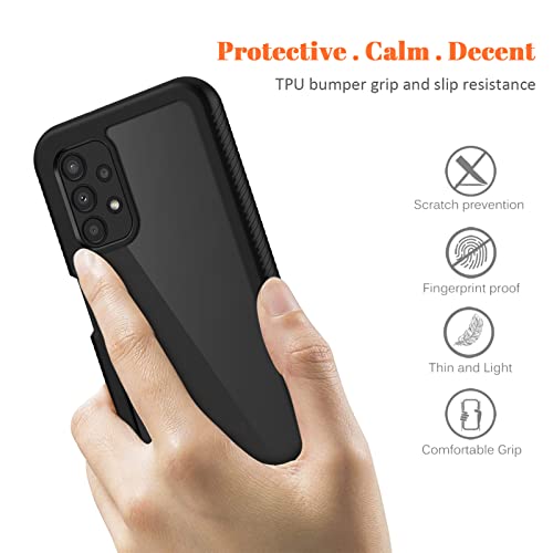 seacosmo for Samsung A13 4G Case, Galaxy A04s Cover with Screen Protector Full Body Shockproof Protection Armour Case Slim Fit Bumper Protective Phone Case for Samsung Galaxy A13/A04s- Black/Clear - Image 3