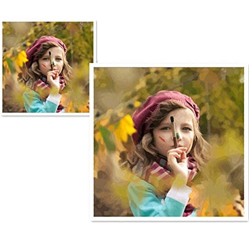 YYFQ Pintura personalizada por números, foto personalizada, pintura a óleo por números, desenho, tela, retrato, família, crianças, animais de estimação, foto (50 x 60 cm, sem moldura)