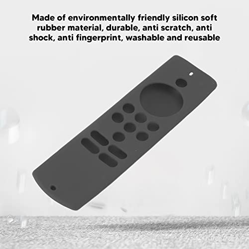 Silicone Remote Control Cover,Silicone Soft Anti Slip Remote Case with Lanyard,Shockproof Protective Remote Sleeve Protective Case for Fire TV Stick Lite (gray) - Image 3