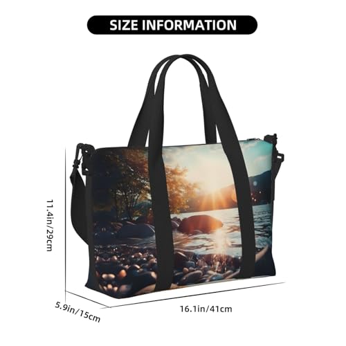 Sunset Stream Travel Duffel Bag Tote Carry On Luggage Bag Water Resistant Weekender Overnight Bags For Foldable3