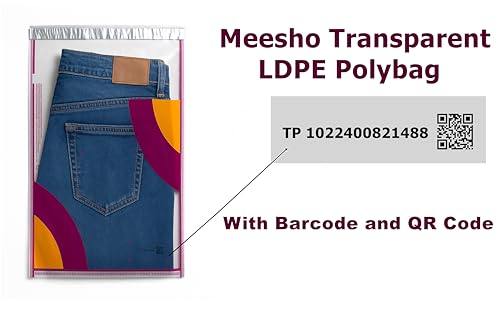Image of SECUREMENT Meesho transparent courier covers for packing /packing Bags /meesho packaging Material without POD with QR (10 x 14 inches, 50 Pcs)