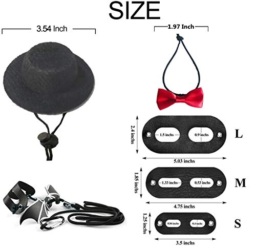 Valentine's Day Bearded Dragon Lizard Leash Harness Hat Bowtie Set - Valentine's Day Hat + Bowtie + 3 Pack Harness for… - Image 3