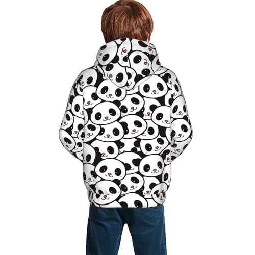 Cute Panda Face Kid Hoodies Boys Sweatshirts Girls Pullover with Pocket4