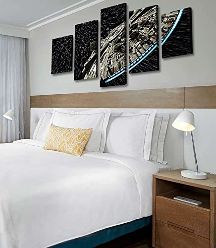 Catyendy Star The Wars Poster Destroyer Millennium Falcon Universe Spaceship Painting Abstract Picture Print Wall Art For Living Room Bedroom Home Decor Stretched Framed Ready To Hang #TOP5