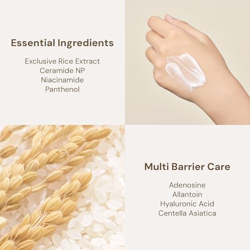 Image of THANKYOU FARMER Rice Pure Barrier Capsule Cream 80ml | Korean Face Moisturizer with Rice Extract, Ceramide, Niacinamide & Panthenol | Deep Hydration, Skin Barrier Repair, Brightening, Sensitive Skin Care & Moisture Lock Cream