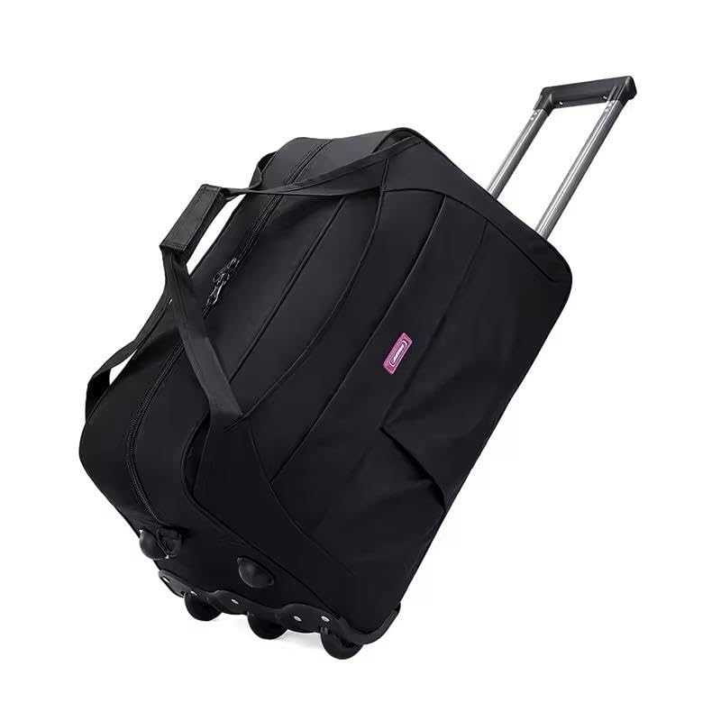 Rolling Duffel Bag with Wheels, Large Capacity Travel Luggage Bag, Black