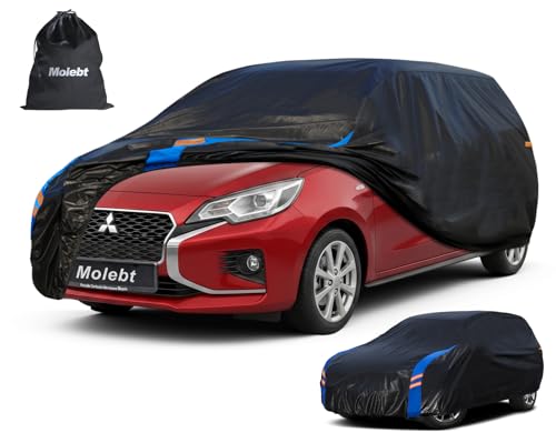 Image of Custom Fit Car Cover for Mitsubishi Mirage Hatchback, Upgraded Seamless Waterproof All Weather Outdoor Auto Cover, Scratch-Resistant UV /Snow /Rain Protection