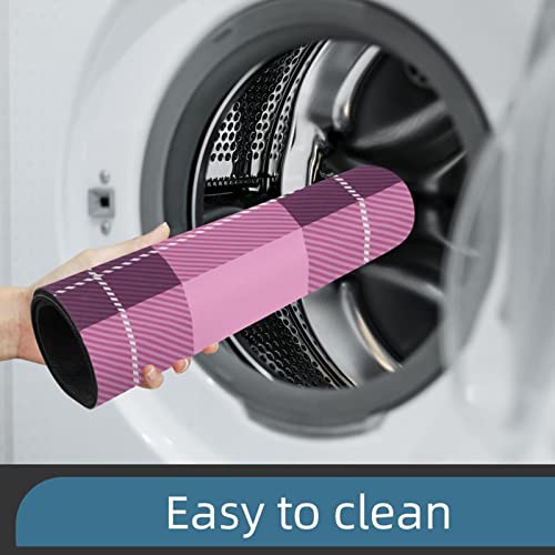 Lorvies Tartan Plaid Pink Pattern Indoor Door Mat, Non-Slip Absorbent Doormat Inside Floor Mats Area Rug For Entryway, Machine Washable Entrance Rug Outdoor 20X47 #TOP6