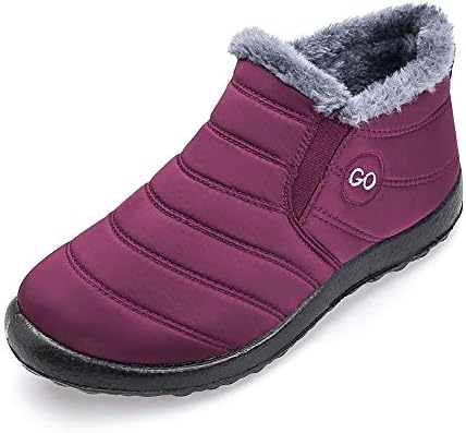 DUOYANGJIASHA Womens Snow Boots Warm Ankle Booties Waterproof Comfortable Slip On Outdoor Fur Lined Lining Winter Shoes for Women