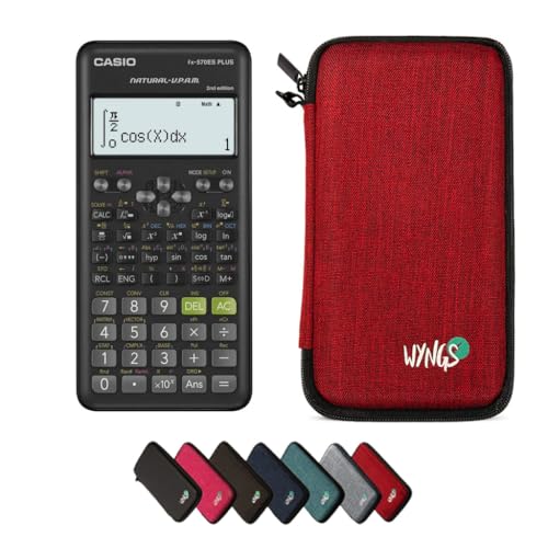 Casio fx 570ES Plus 2nd Edition con Funda Protectora WYNGS Rojo   Calculadora Científica   Paquete Básico
