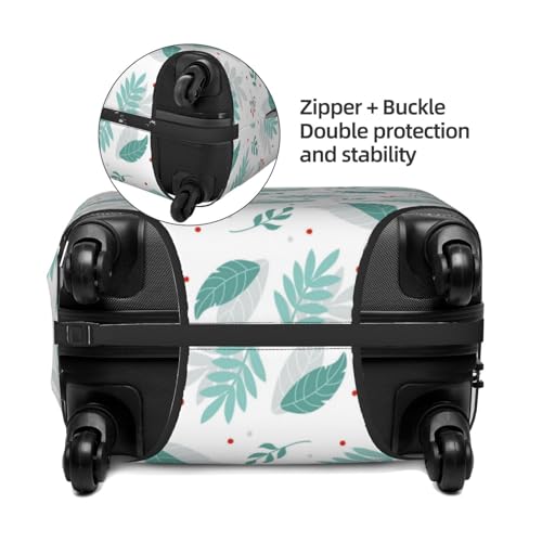 Travel Luggage Cover - Leaf Print Green Washable Suitcase Covers Protector Fits 18-32 Inch Luggage2