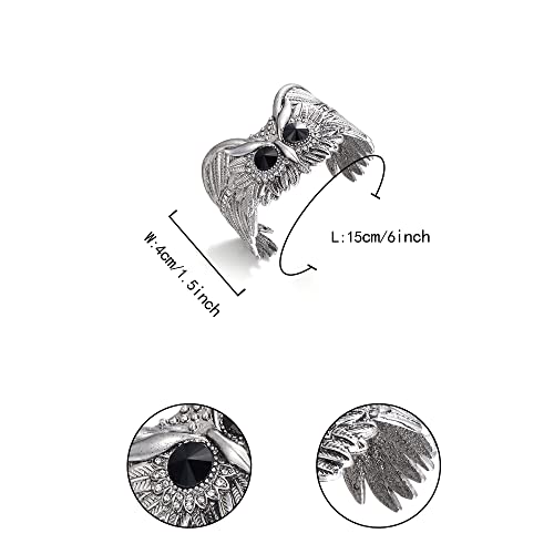 Flyonce Owl Bracelet For Women Girls, Vintage Style Black Eyes Owlet Bird Animal Bangle Open Cuff Bracelet #TOP3