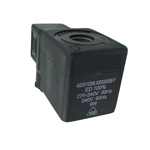 Hvjcefsha 483510S6 220-240V Solenoid Valve Coil 483510S6 Xs03x6f 220V 50Hz 240V 60Hz 9W(483510S6 220-240V)