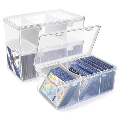 Trading Card Storage Box 2 Dividers,Toploads Storage Box