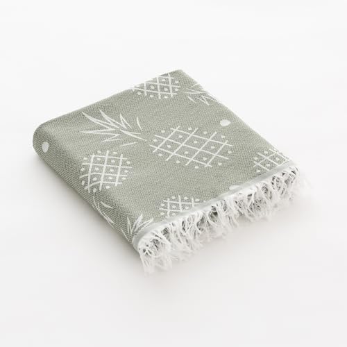 GAMUSI Fouta Pareo Toalla Playa Ligera Tropical 90x180 cm, Color Beige