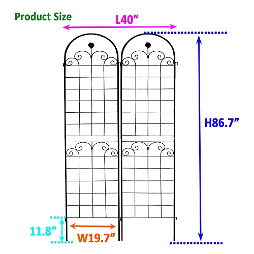 Garden-Trellis-2-Pack-Garden-Trellis-for-Climbing-Plants-867-x-197-Black-Metal-Garden-Trellis-Rustproof-Plant-Trellis-for-Rose-Vine-Vegetable-Cucumber Garden Trellis 2 Pack Garden Trellis for Climbing Plants 867 x 197 Black Metal Garden Trellis Rustproof Plant Trellis for Rose Vine Vegetable Cucumber