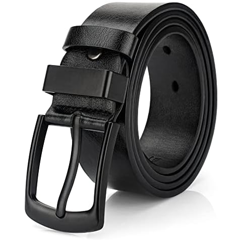 maikun Black Leather Casual Belt for Men Cover