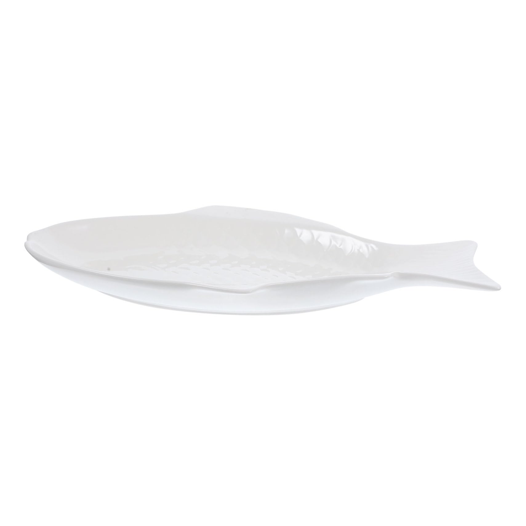 Cerámica Plato de Pescado y Ligero Blanco Diseño Elegante