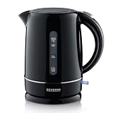 SEVERIN Wasserkocher, 1,7 L, Kalkfilter, Kunststoff, 2200 W, Schwarz [WK 4322]