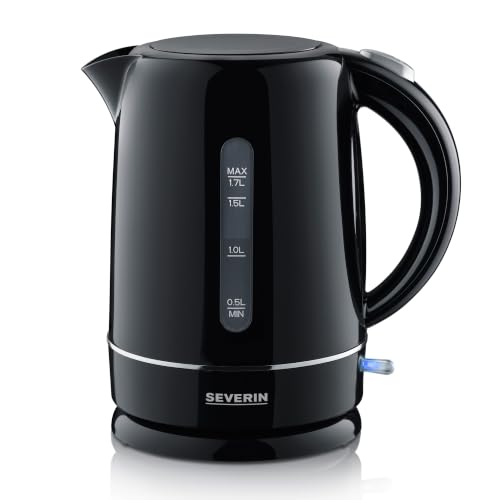 SEVERIN Wasserkocher, 1,7 L, kompakt, schwarz und leistungsstark, Kalkfilter, Kunststoff, 2.200 W, WK 4322 – Ansicht 1