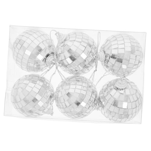 Luxshiny 6pcs Mini Mirror Disco Reflective Ornaments para árbol de Navidad, bodas, fiestas, decoraciones colgantes brillantes para festivales de música y fiestas en casa miniatura 1