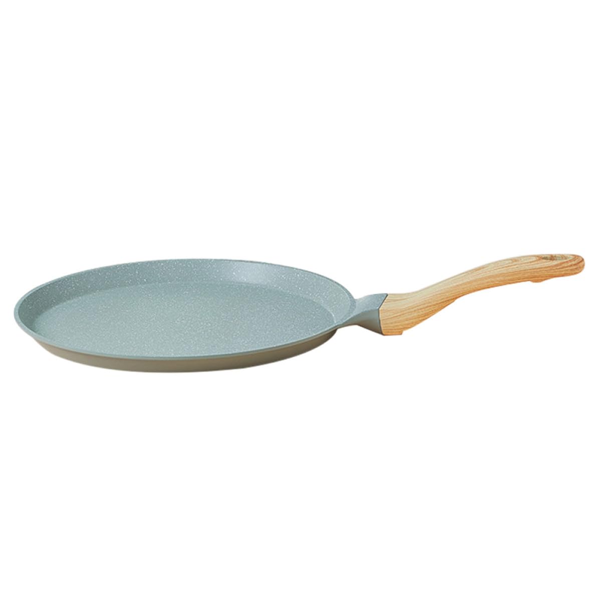 Padella per Crepes Antiaderente in Lega di Alluminio Rivestimento in Pietra Medica, Padelle per Crepes Facile da Pulire e Adatta a Fornelli in Ceramica, per Cottura Uovo e Pancake