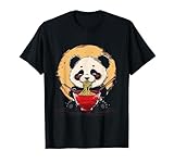panda ramen carino panda mangiare ramen bowl tagliatelle giapponesi maglietta