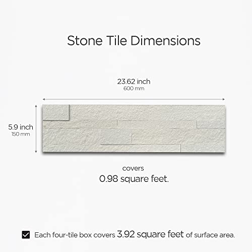 Tic Tac Tiles Peel And Stick Self Adhesive Removable Stick On Kitchen Backsplash Bathroom 3D Stone Tiles (12-Sheet) (Crystal Warm White) #TOP4