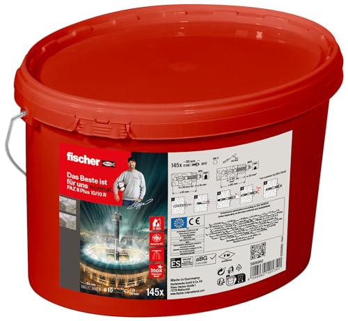 Image of fischer FAZ II Plus 10 /10 R Bolt Anchor in Bucket, Heavy Duty Anchor with High Load Capacity, Anchor Bolt for Fixings Heavy Loads and Steel Structures, Stainless Steel, Seismic & ETA Approval