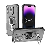 ILING Cover per Huawei nova 14 Pro, Militare Armatura Antiurto Custodia con Supporto Anello Metallo a 360° Ultra Sottile Opaca Silicone Rigido PC + TPU Bumper Case (Nero)