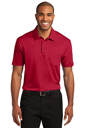 Port Authority Unisex Silk Touch Performance Pocket Polo Red