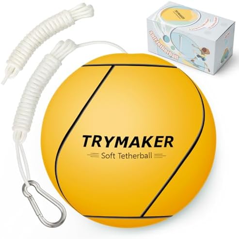 Trymaker Tetherball, Tether Balls and Rope Set for Kids,Replacement Tetherball for Adults Backyard Outdoors