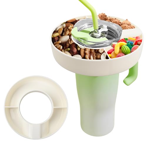 Rapidbok Plateau à Goûter en Silicone Réutilisable pour Gobelet Stanley 40 oz, Stanley Cup 40 oz Snack Bowl Bol à Collation Plateau à Snacks Compatible avec Tasse Stanley Grande Capacité