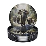Taille adaptée à tous les types de tasses : avec un diamètre de 10 cm et une épaisseur de 0,3 cm, ces dessous de verre robustes imprimés d'éléphants asiatiques s'adaptent à toutes les tasses, tasses et verres à boisson.